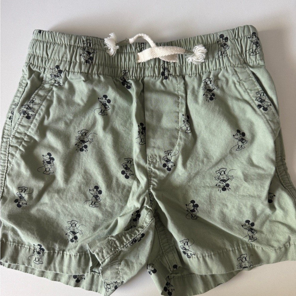 GAP c Disney Sage Green Toddler Shorts with Mickey Print
